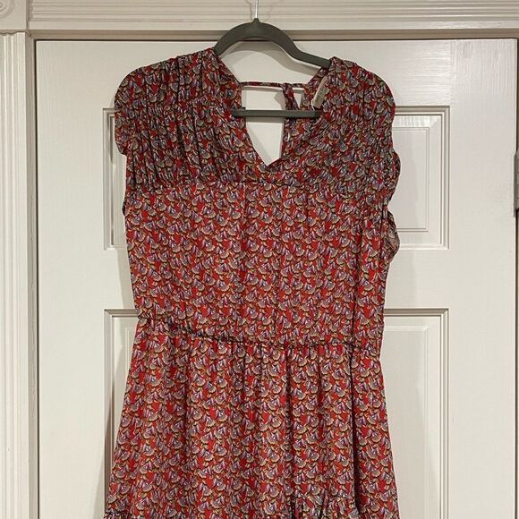 NWOT See U Soon Red Floral Paisley Dress sz Lg - Picture 1 of 4